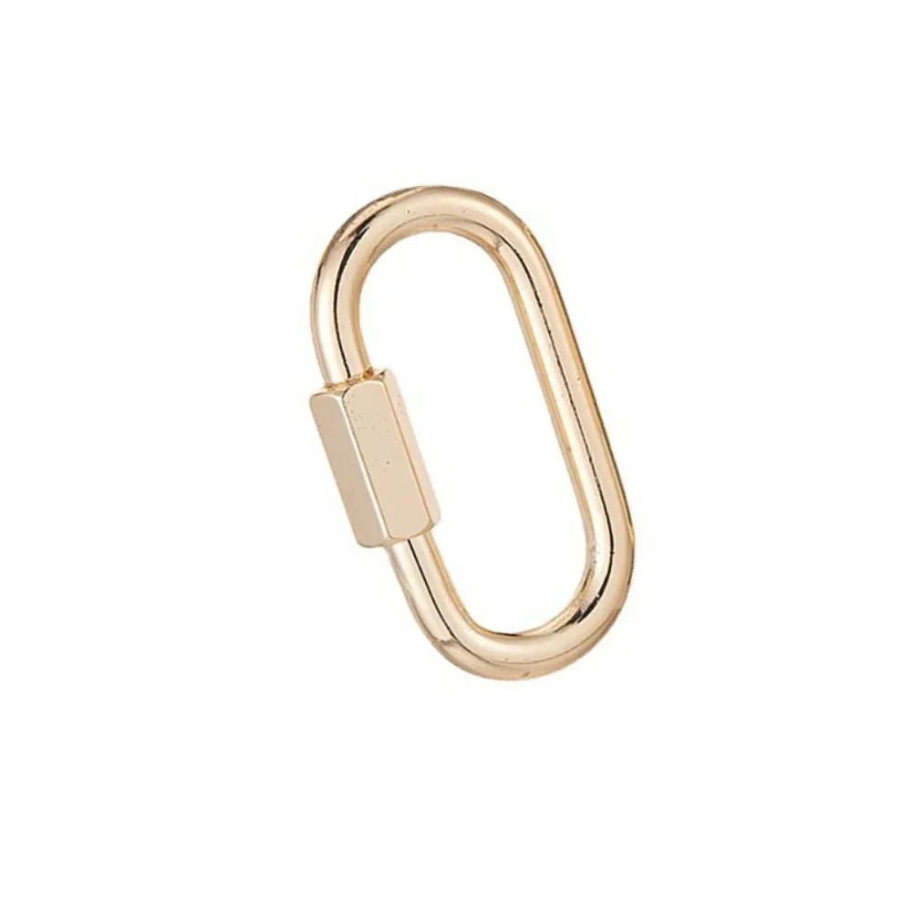 10 Pcs KC Gold 1.3inch Oval Run Course Carabiner Hexagon Screw Lock Clas  for Bag Strap Extender Chain Keychain EDC DIY