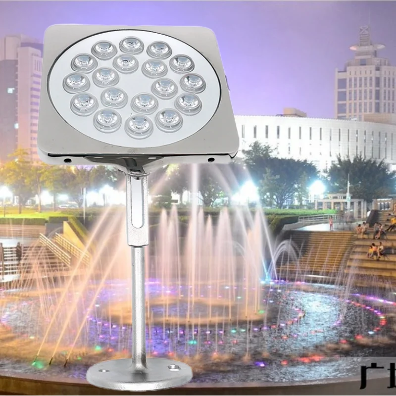 18W 54W 316 Stainless Steel Housing Outdoor Pond Decoration Flood Lamp Marine Work Fountain Swimming Pool LED Underwater Light