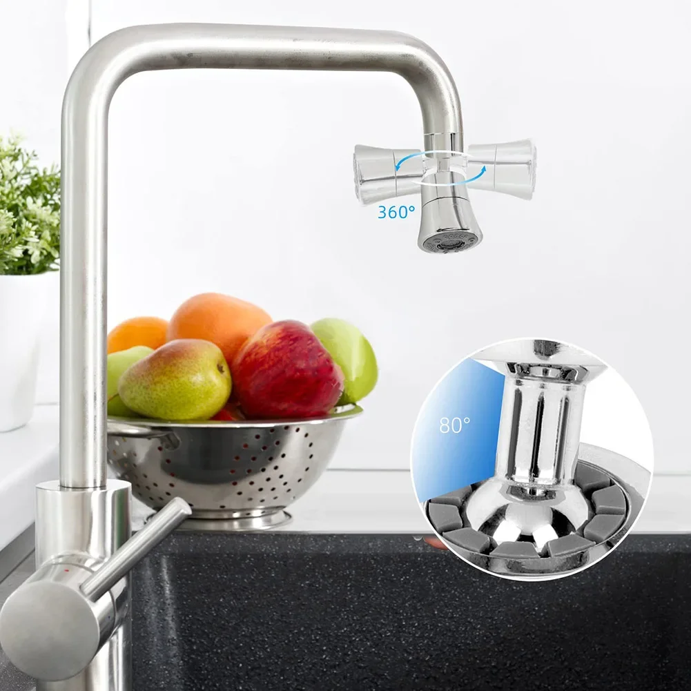 

Rubber Ring Pad With Female Thread Water Saving Sink Faucet Aerator 360°Swivel 5 Modes Brass Kitchen Spray Function