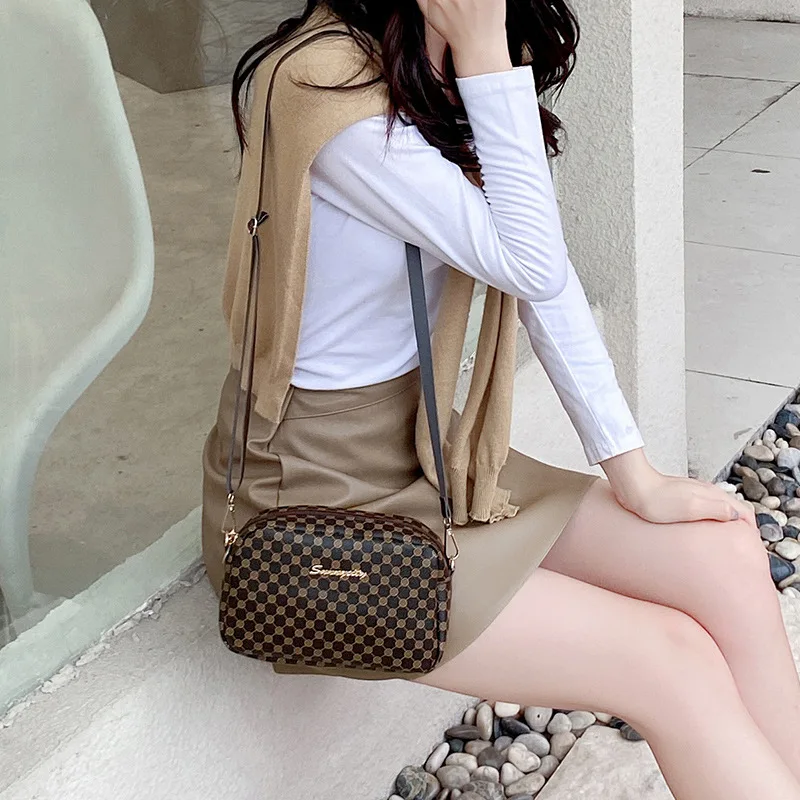 Women Bag New Messenger Shoulder Small Square Bag PU Leather Casual Mobile Phone Cross Body Bag Luxury Handbags Designer