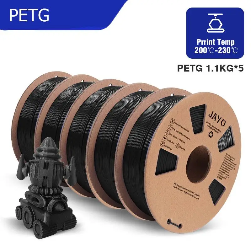 AAA+ PLA/PETG/ABS/TPU/PLA PLUS/PLAMeta/ 5Rolls 5.5KG 3D Printer Filament 1.75mm 100% No Bubble FDM 3D Printer Materials DIY Gift