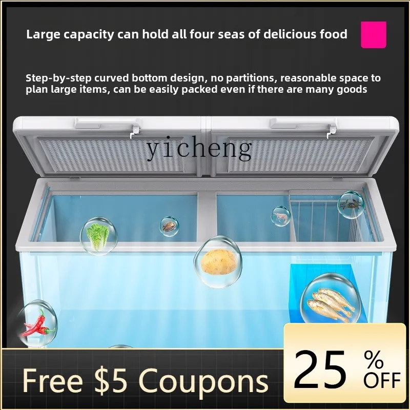 

Коммерческий горизонтальный островной шкаф XL 2, замороженная плоская морозильная камера большой емкости с двойной температурой, морозильная камера для сохранения свежести