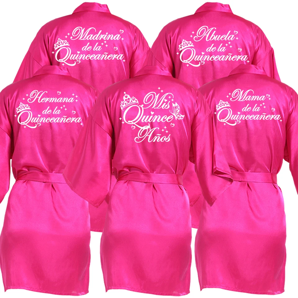 رداء Mis Quince Años Quinceañera لحفلات أعياد الميلاد رداء حمام أنيق للفتيات للاحتفال بذكرى 15th #1