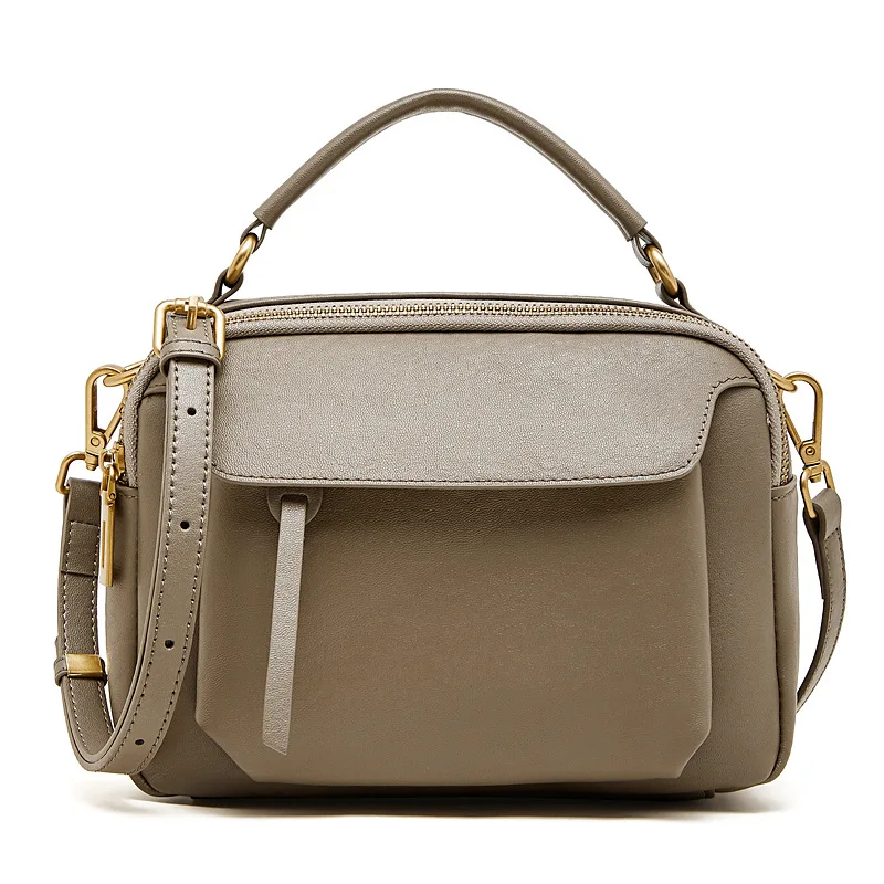 

Retro Leather Handbag for Women Crystal Vegetable-Tanned Cowhide Flap Bag Trendy Crossbody Shoulder Bag for Women Daily Use