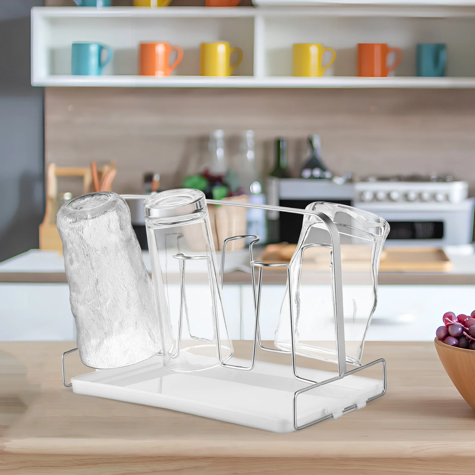 

Stainless Steel Coffee Mug Holder Teacup Storage Rack Cup Drying Organizer Kitchen Countertop Stand For Mugs Glasses