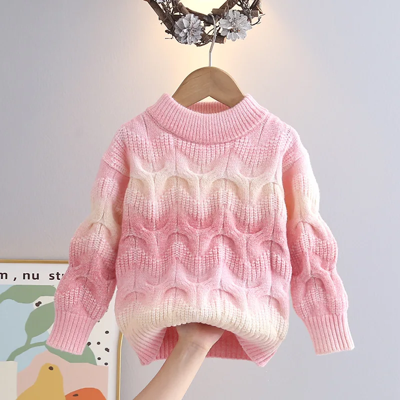 

Autumn Winter Children's Sweater Long Sleeve O Neck Knitted Sweater For Kids Sweet Girls Warm Top Causal Pullover Clothes