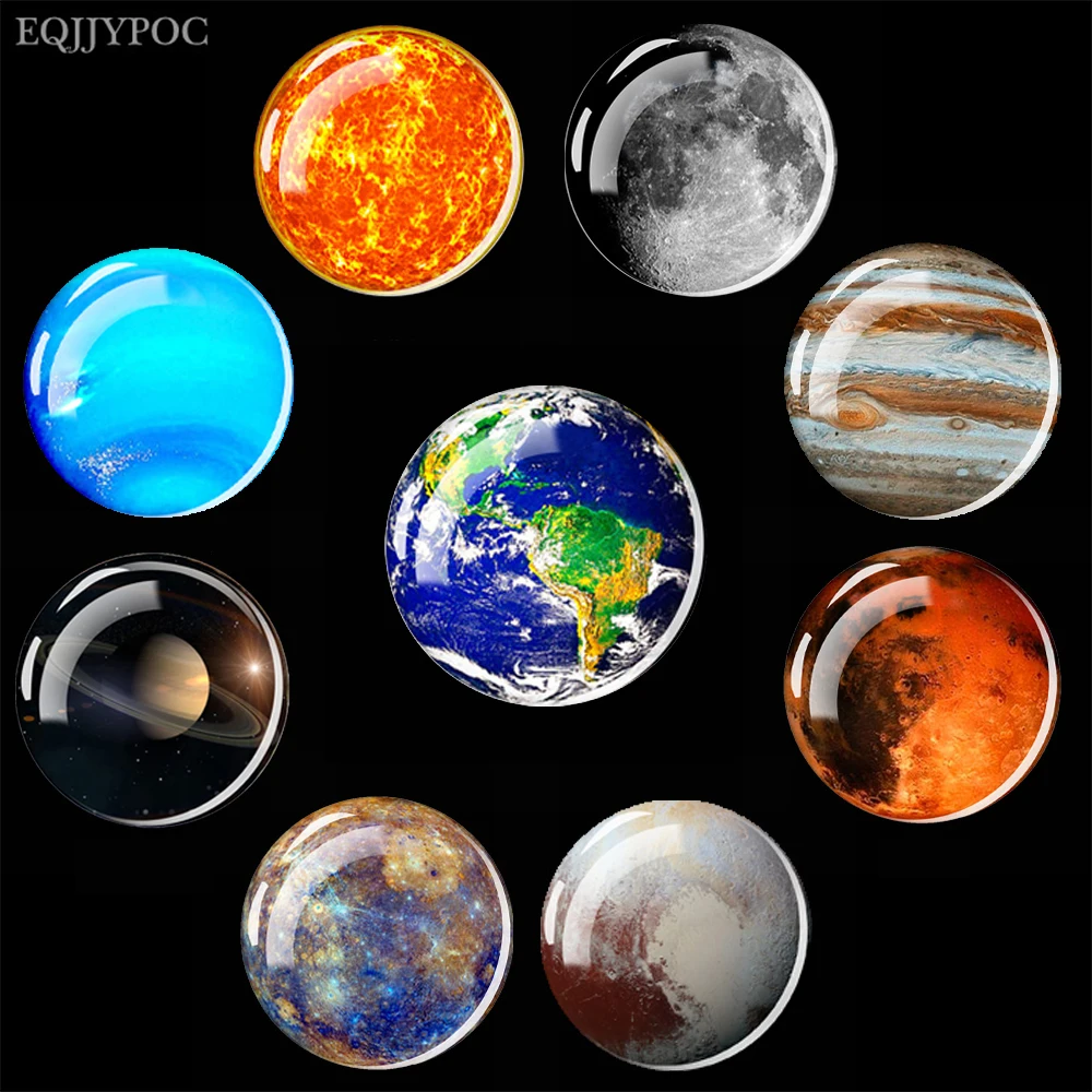 

Eight Planets Magnets Moon Earth Solar System Universe Galaxy Nebula Star Fridge Magnet Glass Dome Magnetic Sticker Home Decore