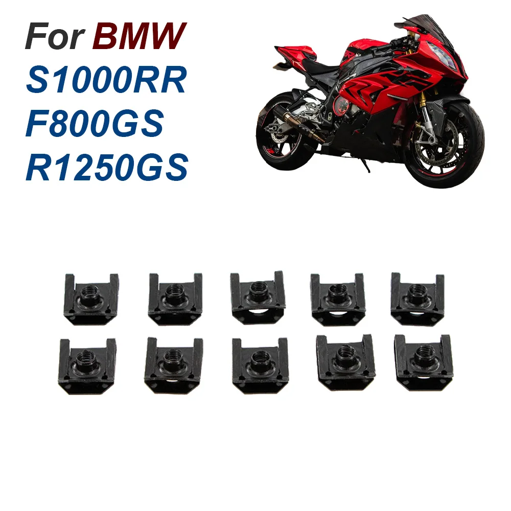 

M5-15x17.5mm 10Pcs U Type Clips with Thread Stainless Steel Portable High Hardness Sturdy U Type Clip Nut for Motorcycle Scooter