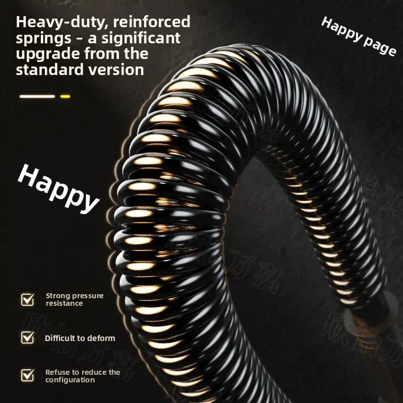 Spring Powered Hand Grip Strengthener Exclusively for Men, Portable Elastic Fitness Bar to Train Arm Strength and Shape Abs