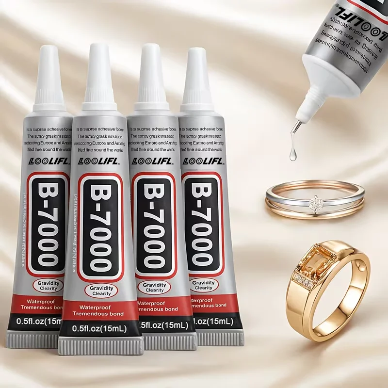 Cola Transparente B7000, com Ponta de Precisão, Cola para Strass, Cola para Artesanato com Strass, Cola para Joias, Cola para Processamento de Joias, Possui Flexibilidade após Secagem