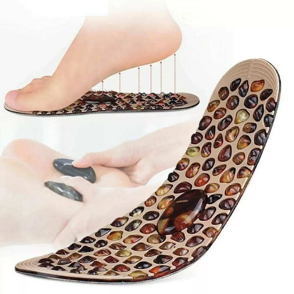 Walk Stone Shoes Pad Health Foot Massage Insoles Foot Acupressure Shoes Pads Therapy Slimming Insoles Weight Loss for Man Women