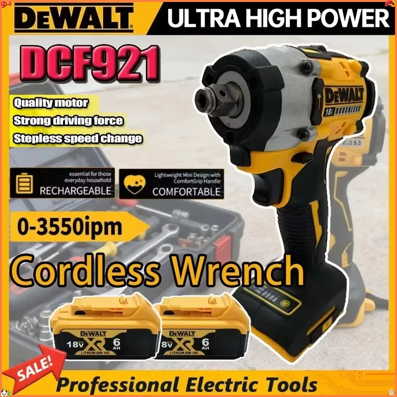 

Аккумуляторный ударный гайковерт Dewalt DCF921 Atomic Maximum с регулируемой скоростью, для аккумуляторов 18В/20В