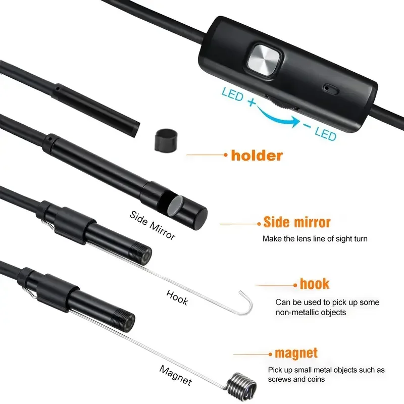 Industrial Camera Borescopes for Mobile Phone Cameras, Pipeline Inspection, Industrial, Auto Repair, Carbon Deposition,