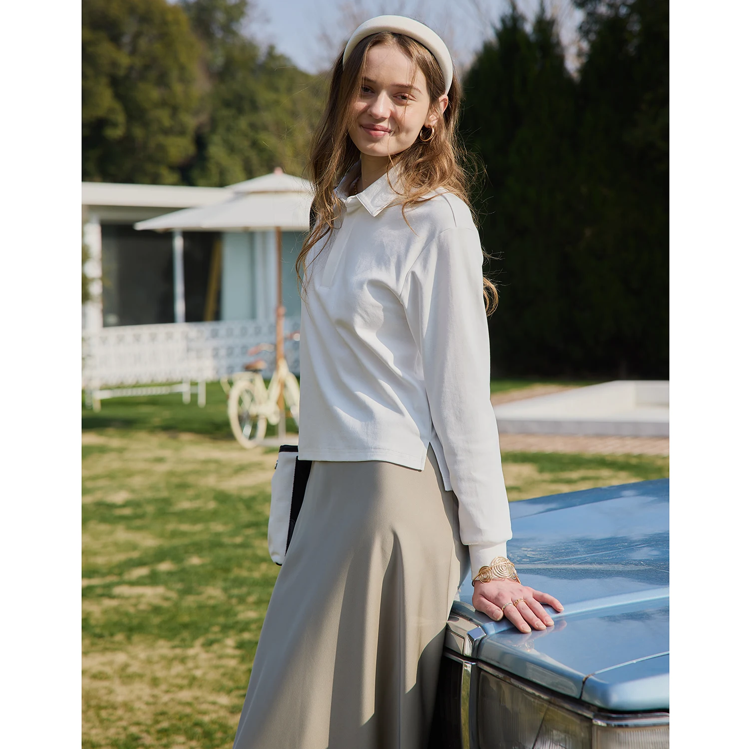 AP SS26 Women Polo Casual Turn Down Collar Women Top High Quality