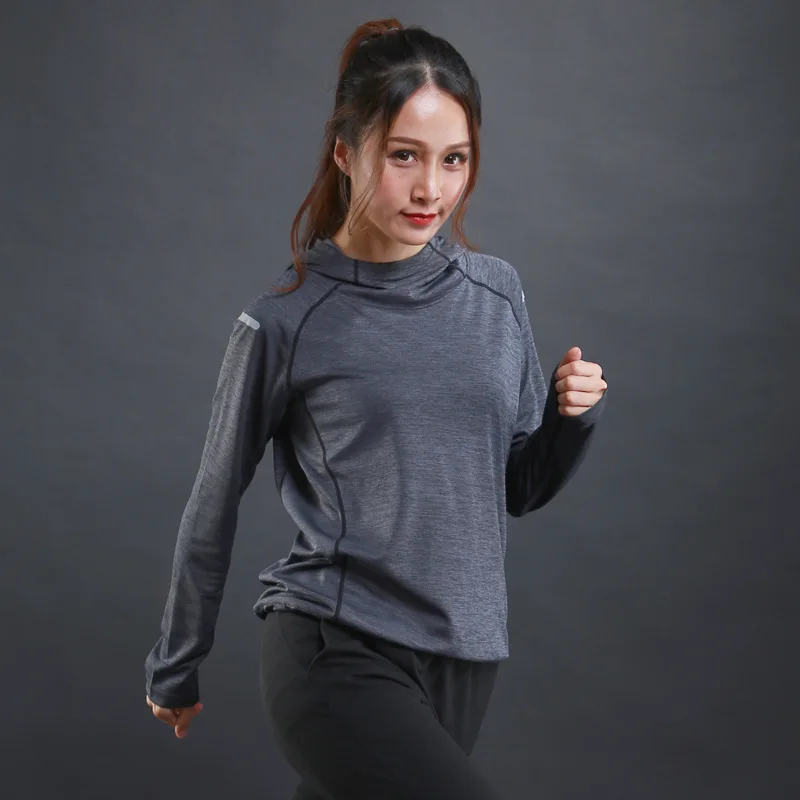 

Women's Thin Fitn Long T-irt Hooded Sweater Cleanfit Sle 3D Effect Bright Surface for Middle-aged Regardl of G