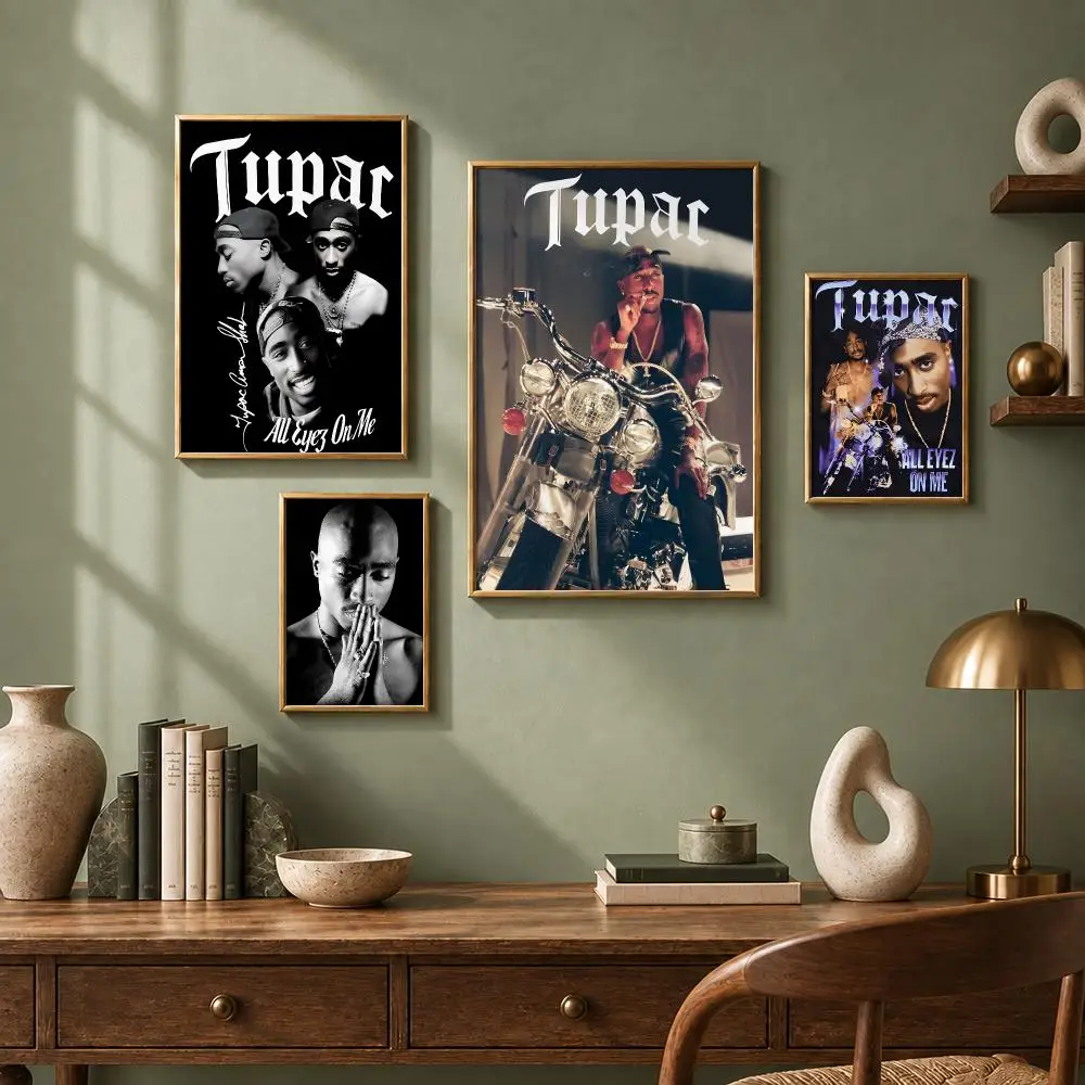 Iconic Rapper T-Tupac ShakurS Poster HD Self-Adhesive No Residue After Removal Ideal for All Kinds of Wall Decor