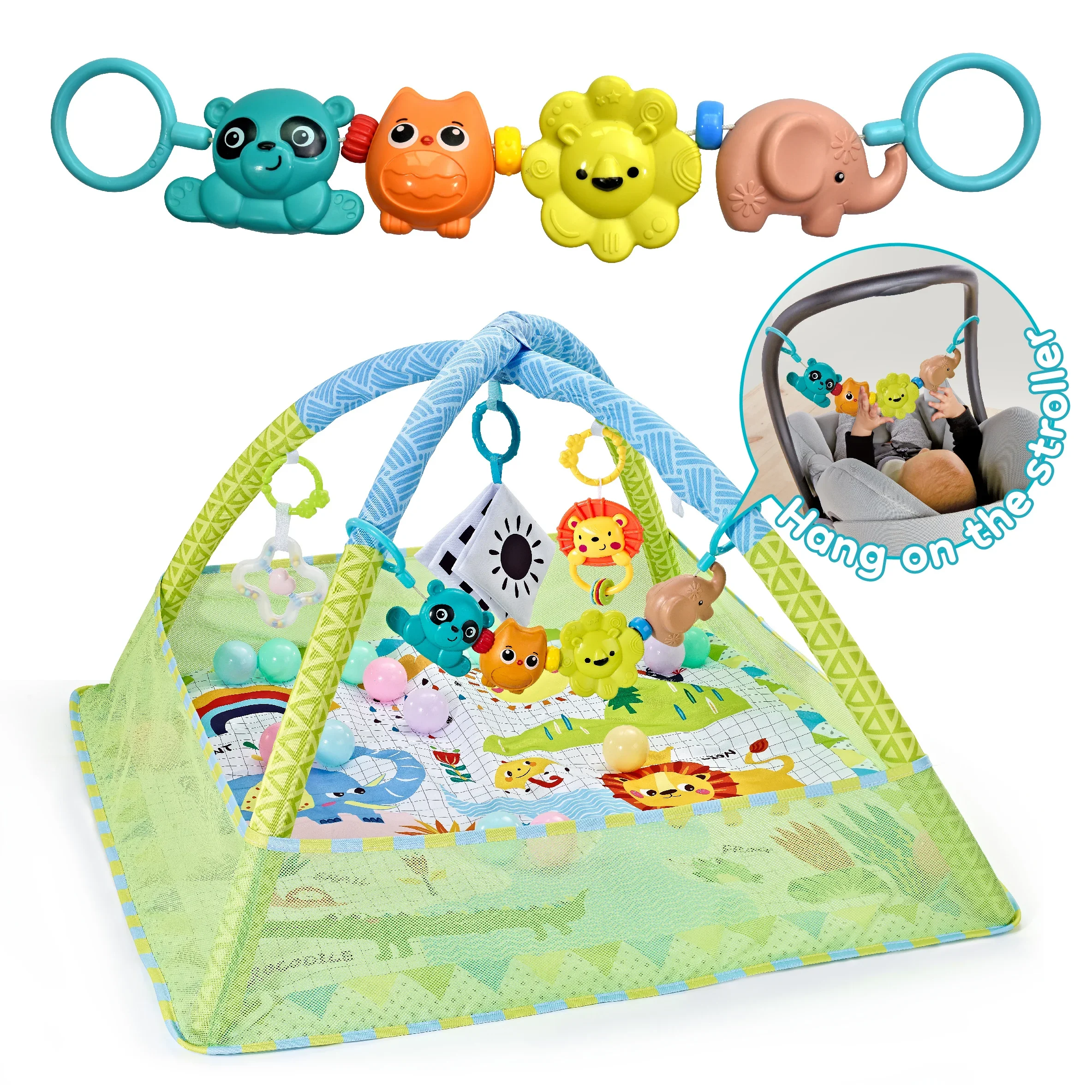 Picture 3: Baby Fitness Frame  Multi-function Fence Crawling Activity Mat  Detachable Toys Educational Mat Enlightenment Interaction Toys