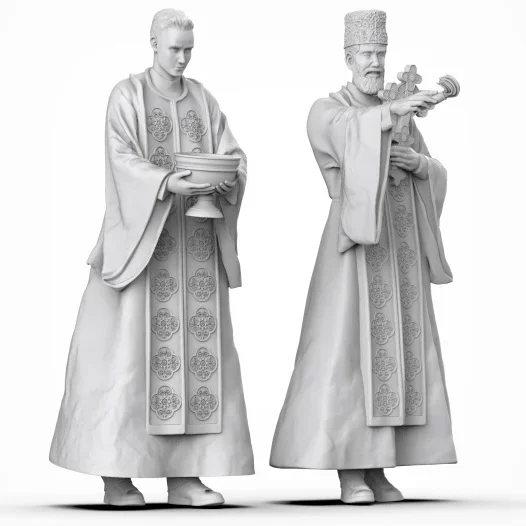 1/35 Die Cast Resin Figure Model Assembly Kit  Russian Priest Set Duo DIY Kit Unpainted Free Shipping