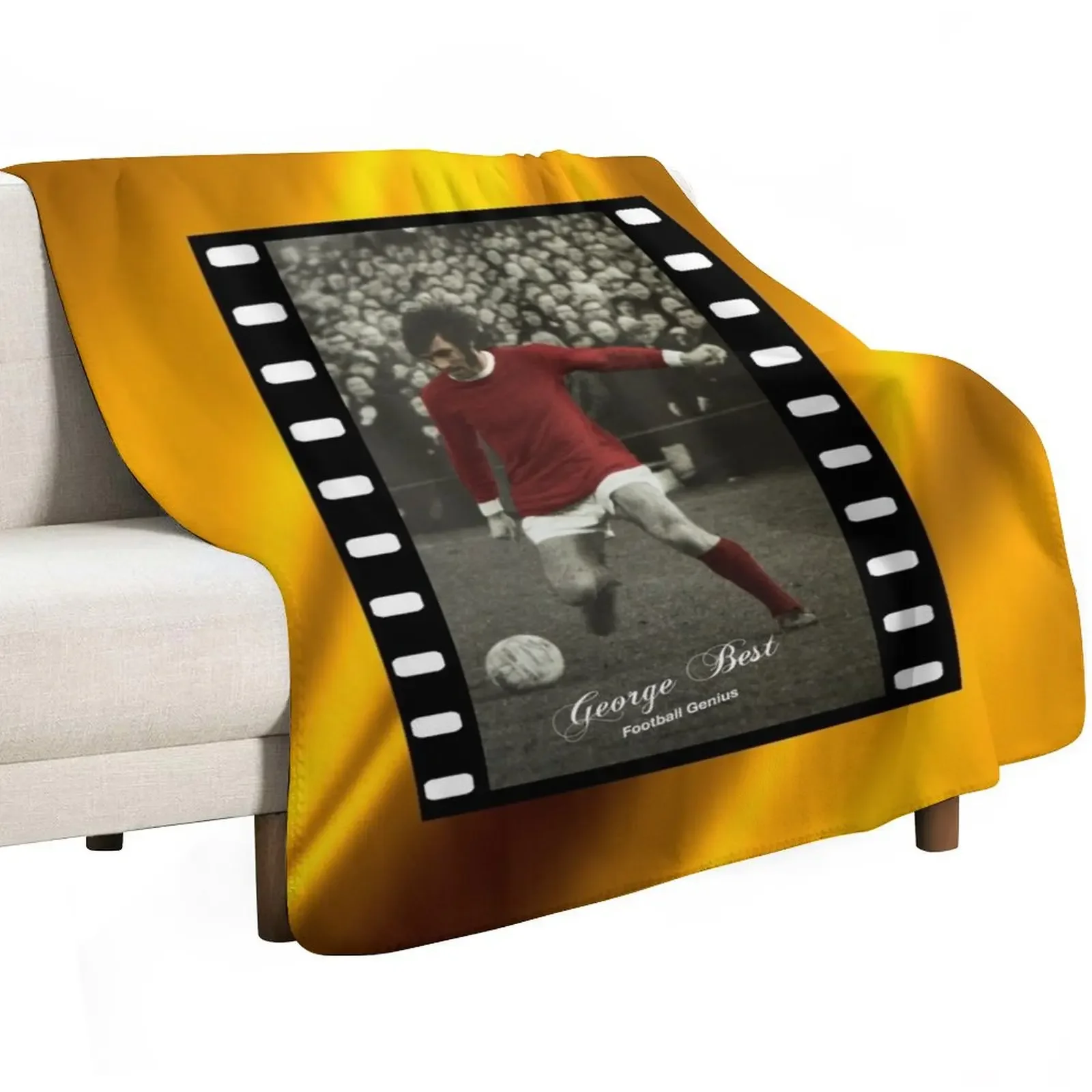 

George Best Football Genius Throw Blanket Anime Inspired Plaid Blankets for Sofas Ideal Home Textile Throws