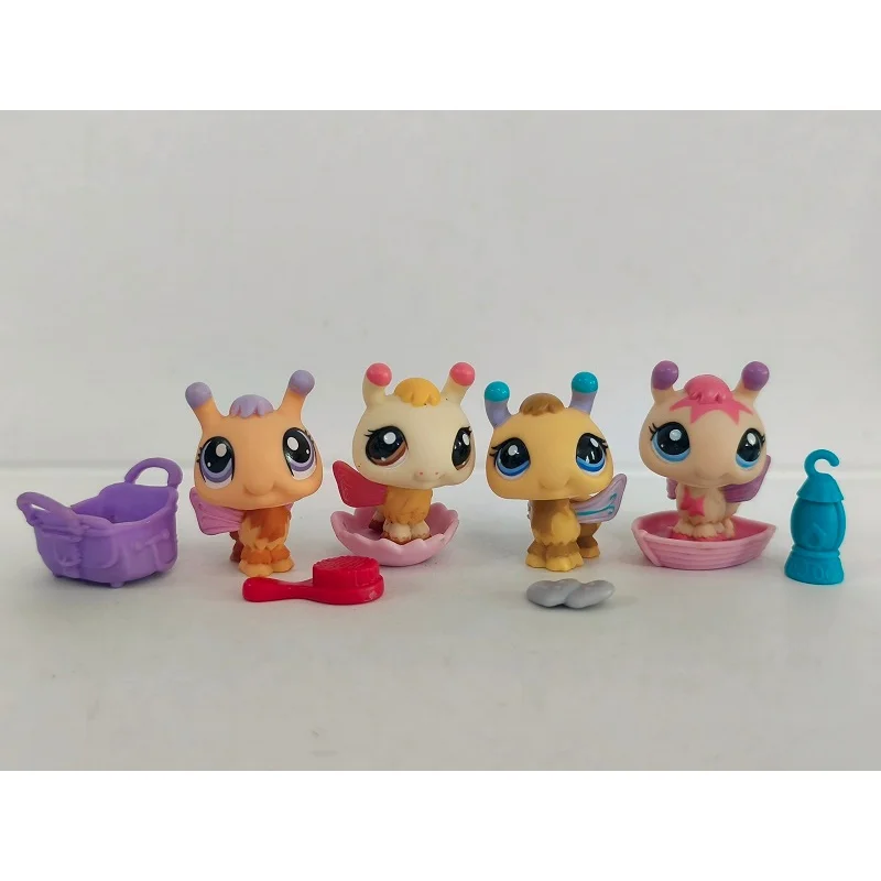 

4pcs/lot LPS Toy Yellow Bee Bird W/6pcs Accessories Mini Pet Shop #001