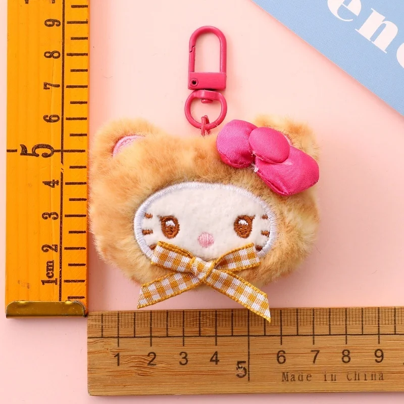 Kawaii porte-clés mignon KT chat porte-clés poupée en peluche sac à dos pendentif Anime personnage voiture porte-clés peluche fille cadeau d'anniversaire