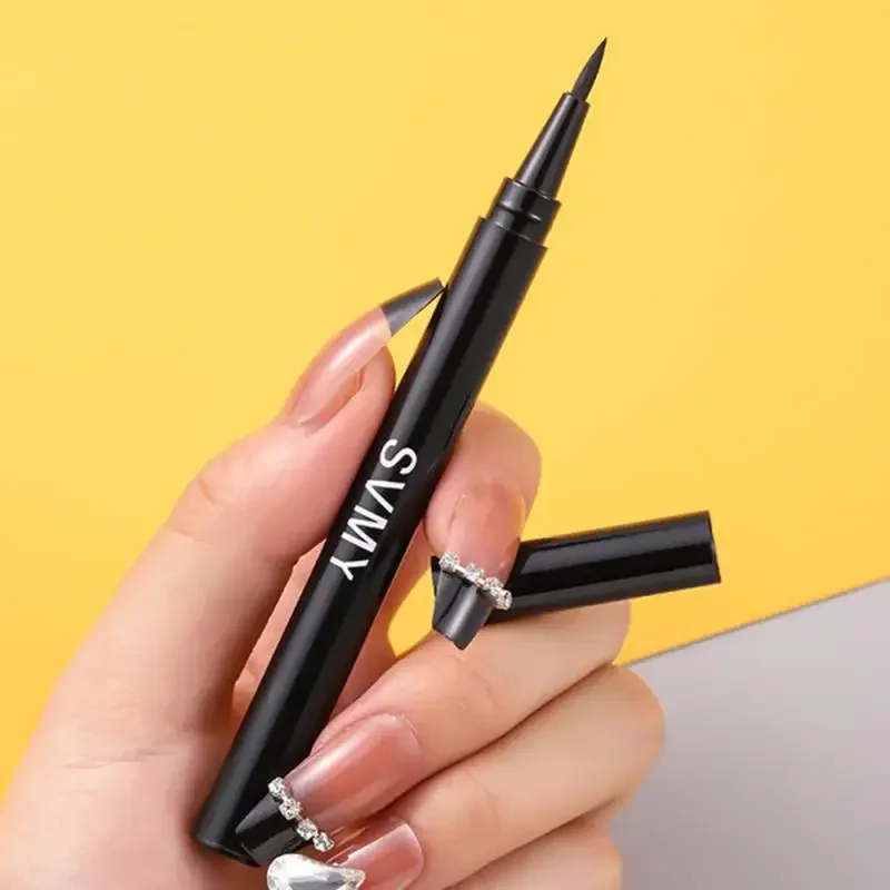 Mały złoty długopis szybkoschnący eyeliner wodoodporny, długotrwały eyeliner czarny/brązowy makijaż oczu płynny eyeliner w ołówku