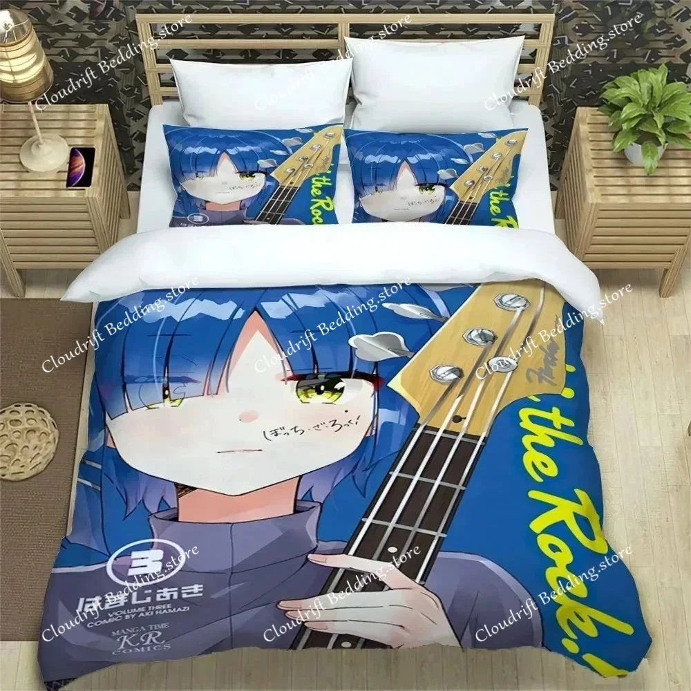 

Anime Bocchi the Rock Kessoku Band Bedding Set Duvet Cover Bed Set Quilt Cover Pillowcase Comforter king Queen Size Boys Adult
