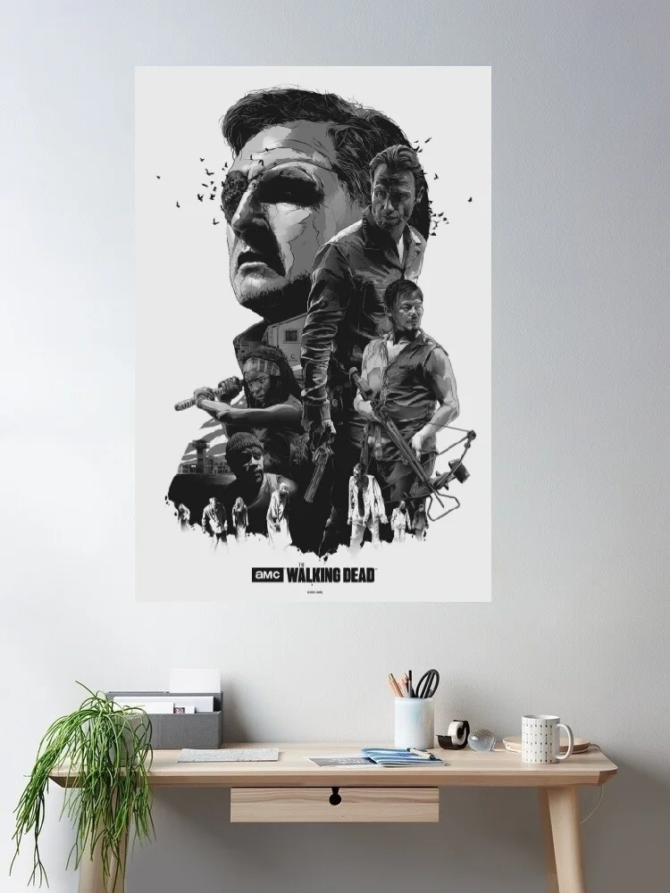 The Walking Dead Movie Art Print Canvas Poster, Living Room Decor, Home Wall Picture