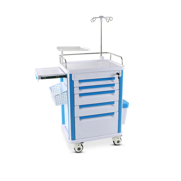 

ABS Hospital Medicine Nursing Mobile Cart Medical Patient Emergency Trolley with drawers