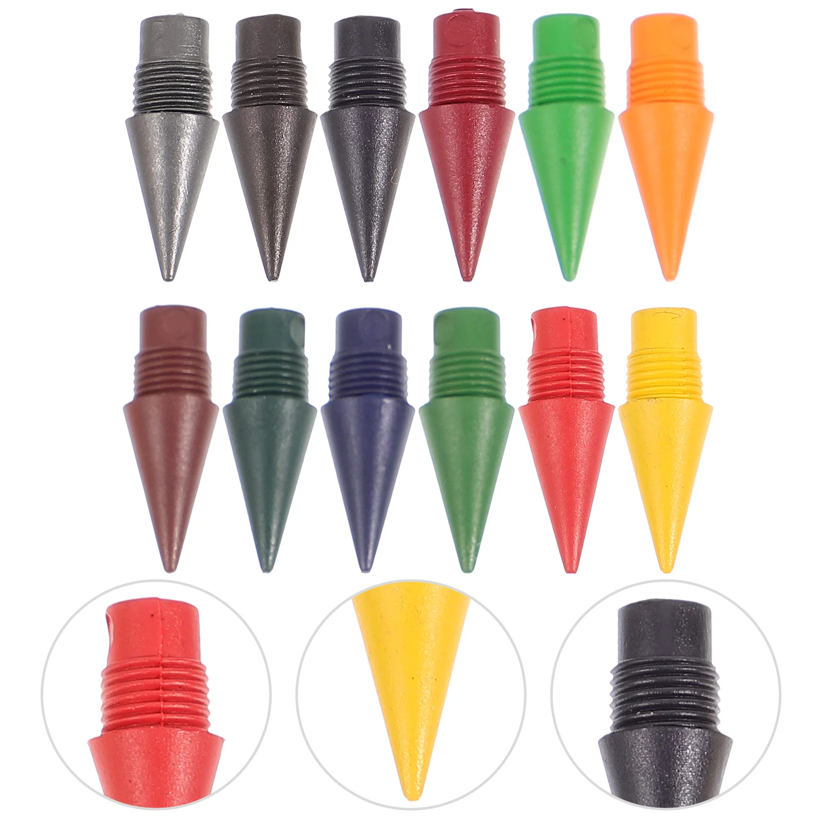 12 Pcs Everlasting Pencil Refills Colored Tips Portable Heads Infinite Nibs Travel