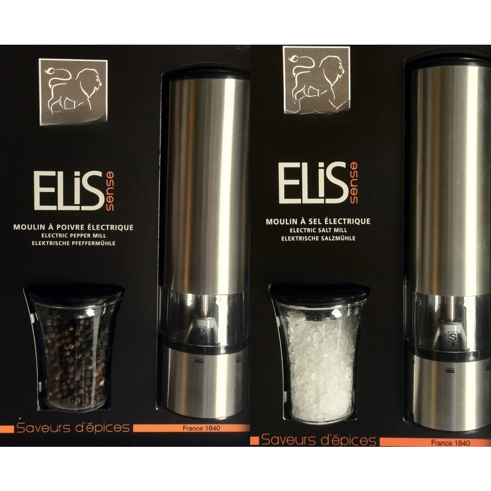 Electric Salt & Pepper Mill Set - Stainless (Elis U'select Stainless Steel)