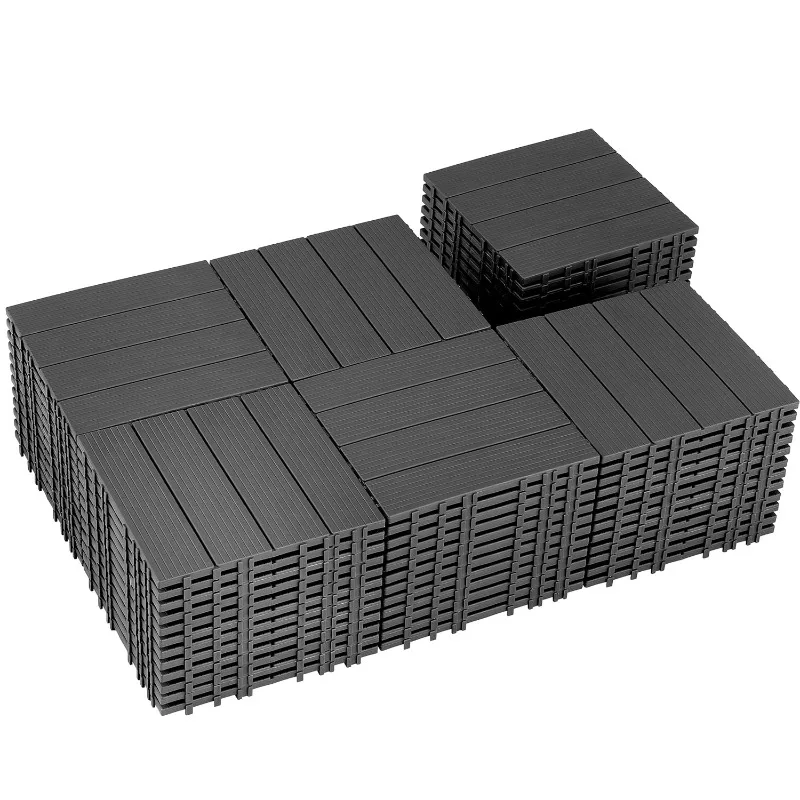

72 PCS Plastic Interlocking Deck Tiles - 12" x 12" Waterproof Indoor Outdoor Flooring All Weather Use, Patio Floor Decking for P