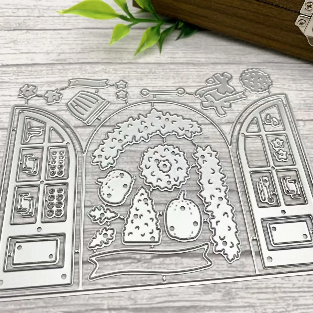 Europäisches Kranzrahmen-Set Metall-Stanzformen Vintage-Rand DIY Scrapbooking Karten Bastel-Stanzformen – Detail 3