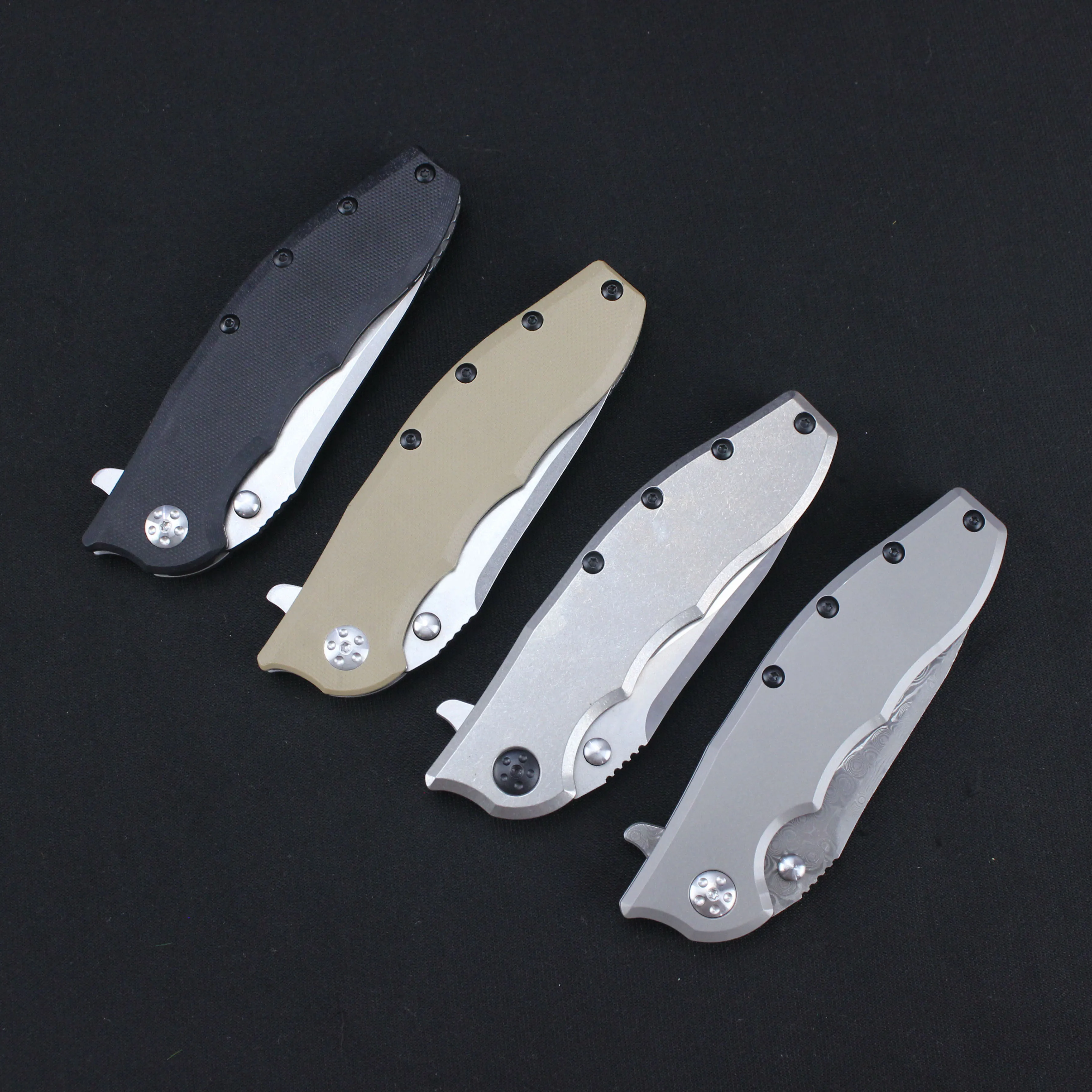 0562 Knife Damascus/CPM20V Blade High hardness Titanium alloy /G10 Handle Bearing Portable Camping Hunting Folding Pocket Knife