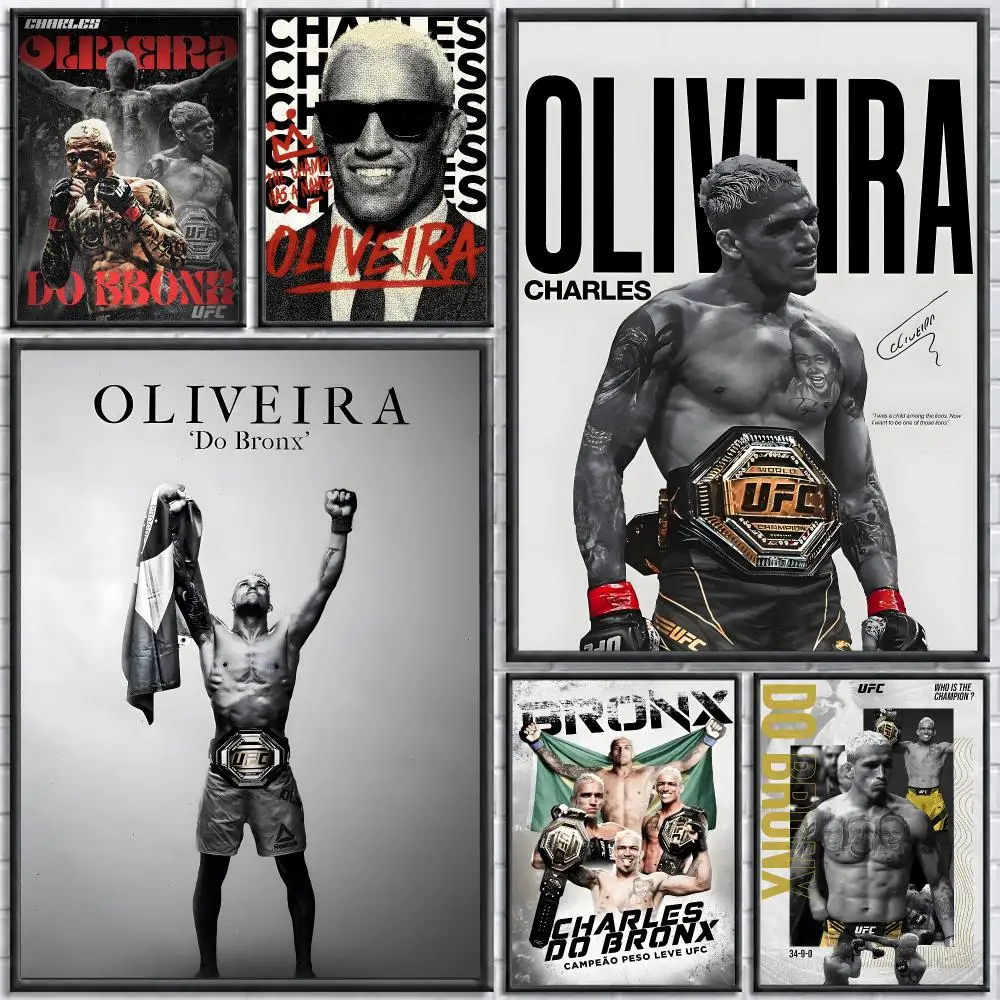Athlete Charles Oliveira   Print Wall Art Pictures Canvas Painting Living Room Bedroom Home Decor Poster