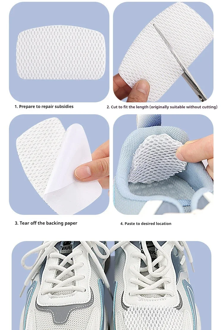 2 Stück/6 Stück Mesh-Sneaker-Patches Selbstklebende Anti-Abrieb-Fersensticker Sneaker-Fersenprotektoren Fersenreparatur Fußpflegeprodukte – Detail 8