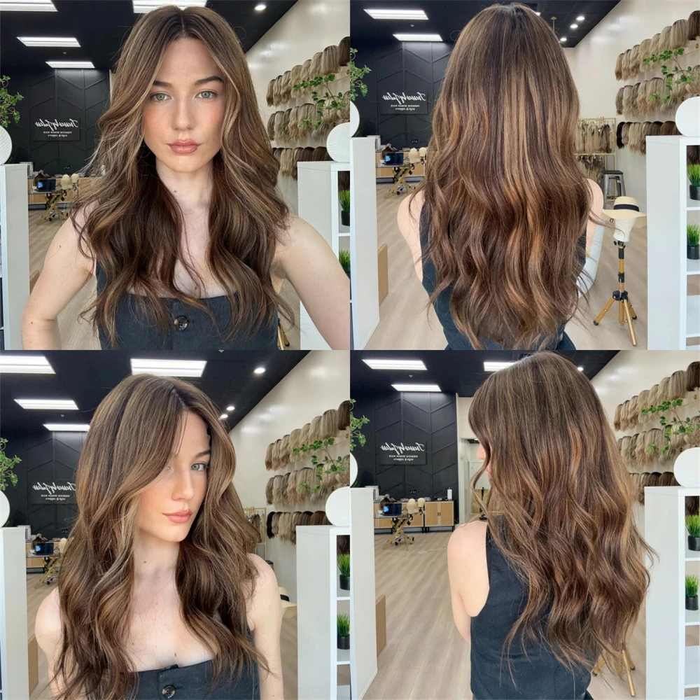 

Женский модный парик омбре карамельно-коричневый, синтетический, с HD-кружевом спереди, мягкий, длинный, волнистый, с невидимым прозрачным HD-кружевом, для вечеринок