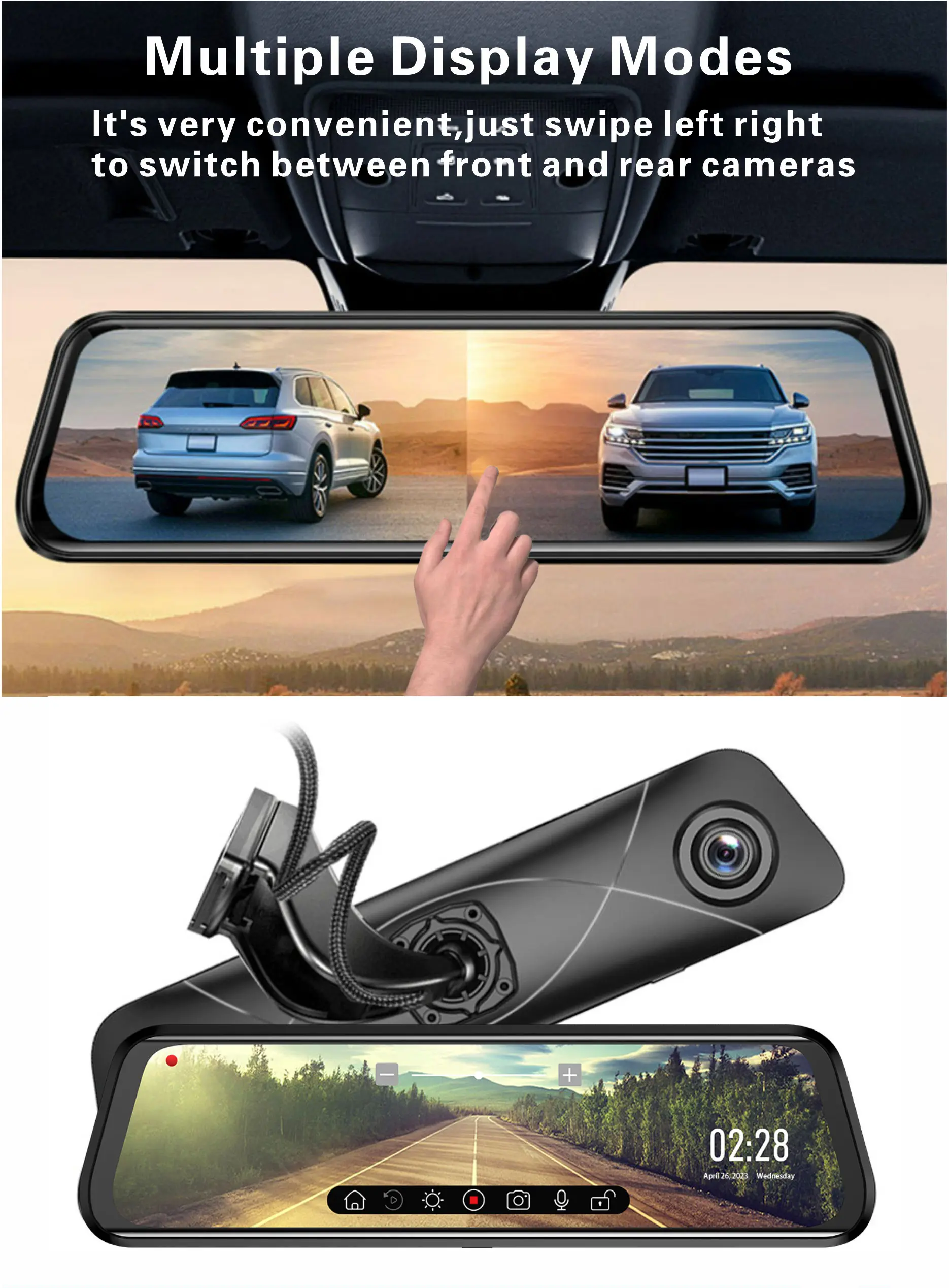 Dedicated Streaming Media Recorder Exclusive Car Use Streaming Media Dash Cam with Night Vision and Loop Recording