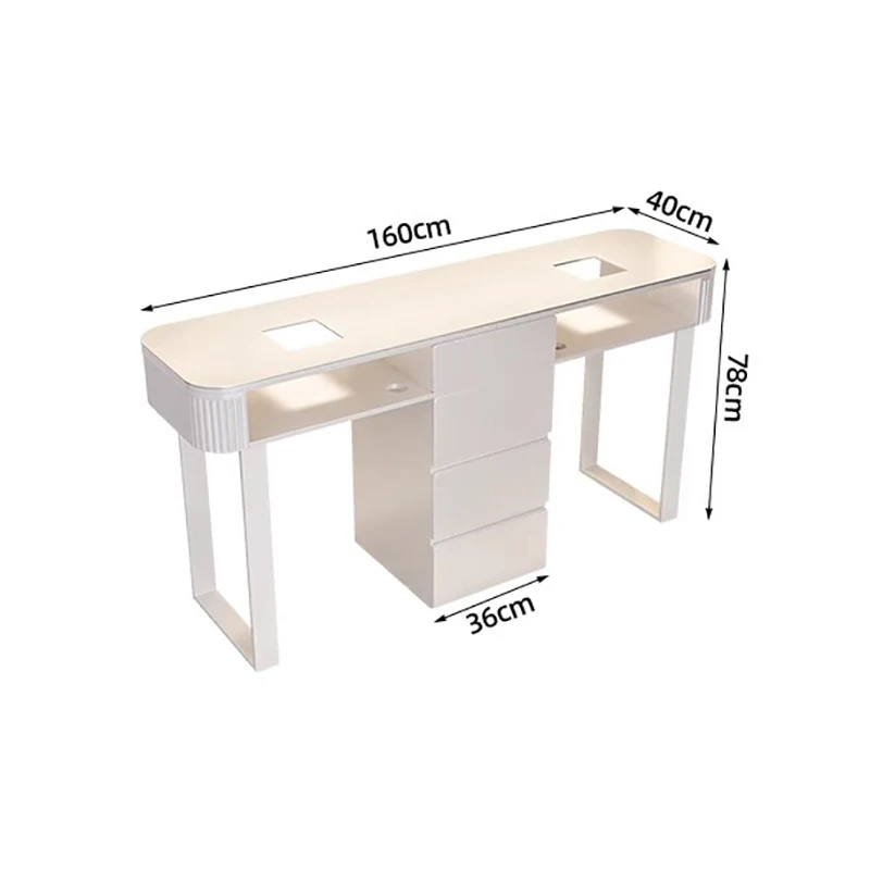 مكتب أظافر إيطالي حديث مع أدراج طاولة أظافر تخزين ريفية إسكندنافية أنيقة فاخرة أثاث صالون ميسا دي مانيكيرستا