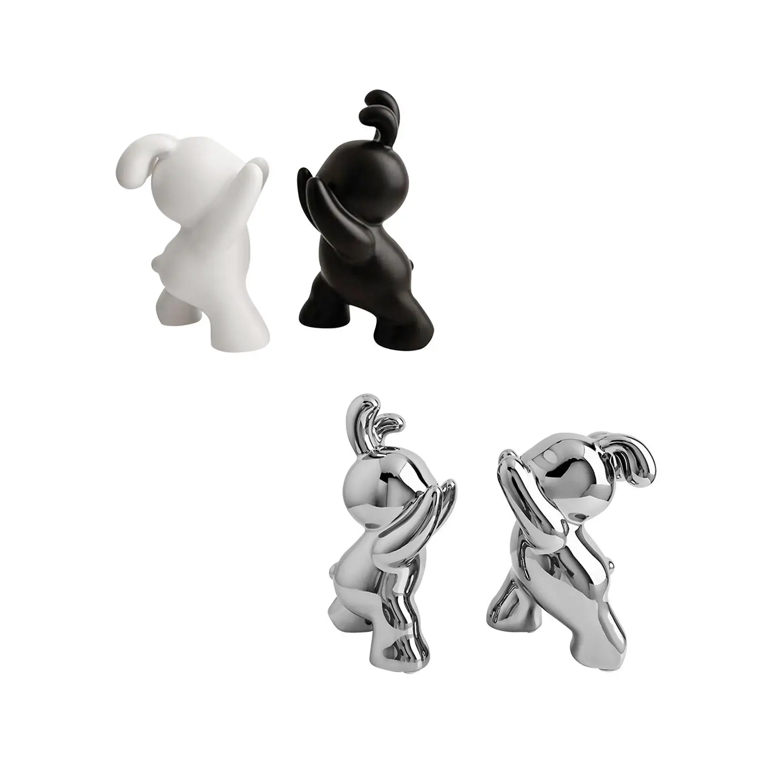 Rabbit Bookends Book Ends to Hold Books Ceramic Modern Home Decor Bunny Book Stoppers,Decorative Bookends for Shelves Office