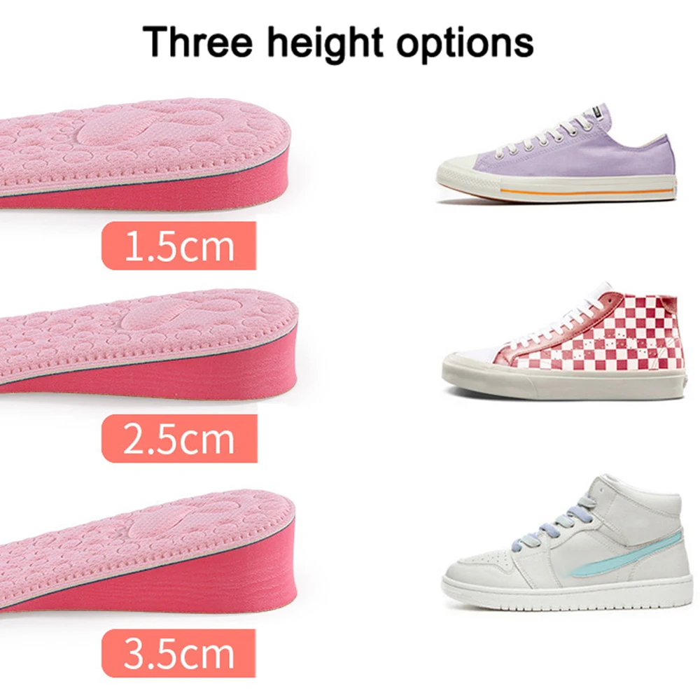 Height Increase insole Breathable Sports Shock Absorbing Insoles for Shoes Women Men Heel Lift Inserts Feet Growing Shoe Pads