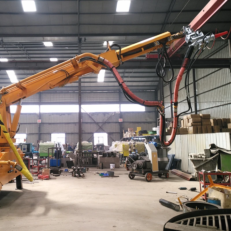 مناور آلة الخرسانة الرطبة على شكل شاحنة مثبتة على مضخة خرسانة 30 م 3 / ساعة لتثبيت المنحدر ودعم الصخور