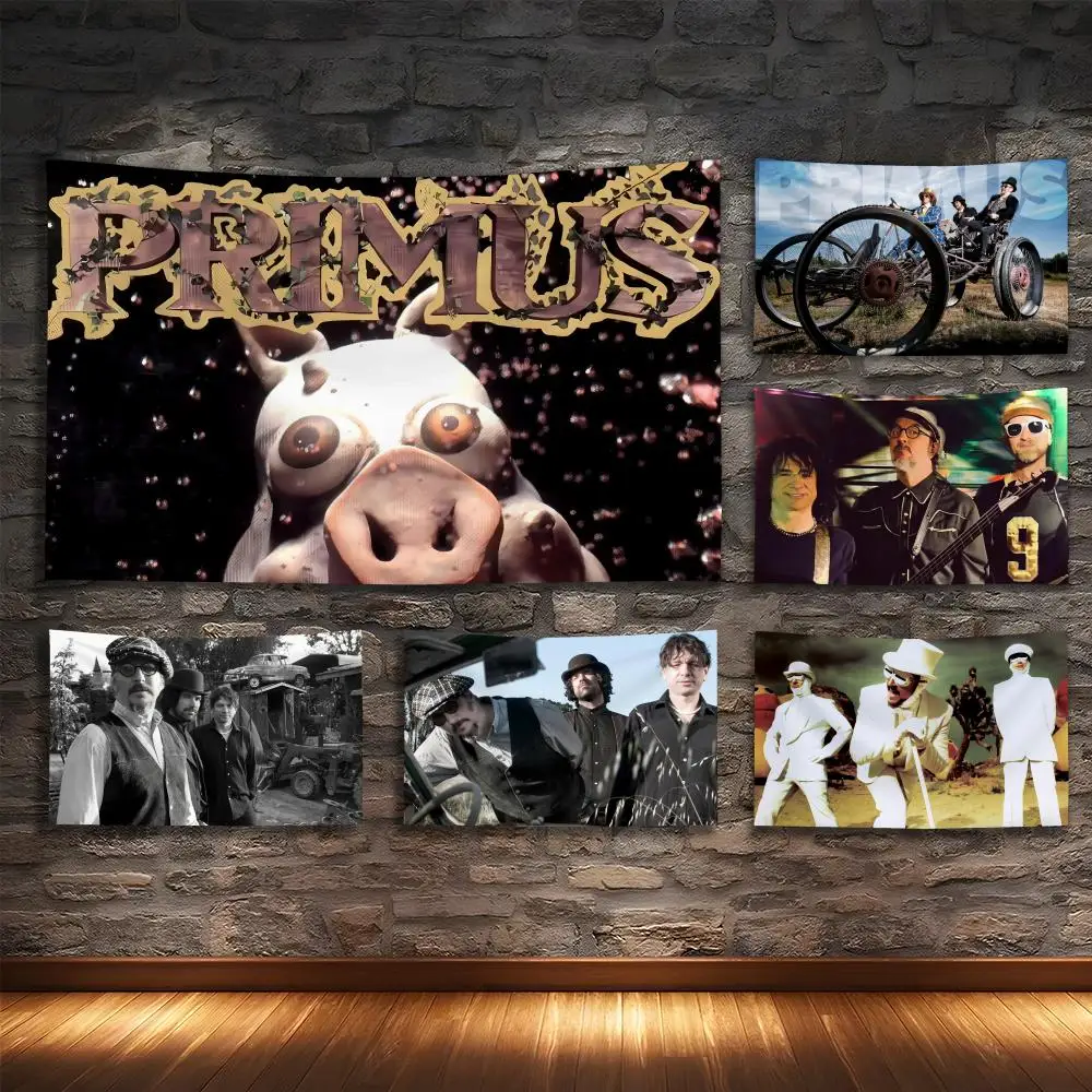 

P-PRIMUSS Rock Band Logo Tapestry Custom Living Bedroom Party Dormitory Interior Wall Bohemian Decoration Attached Clip