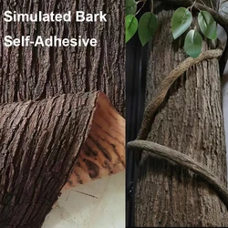 Simulación Artificial de corteza de árbol, pegatina autoadhesiva de corteza, cubierta de goma para plantas, bricolaje, planta falsa, tubería de agua, bloque de columna, decoración de pared