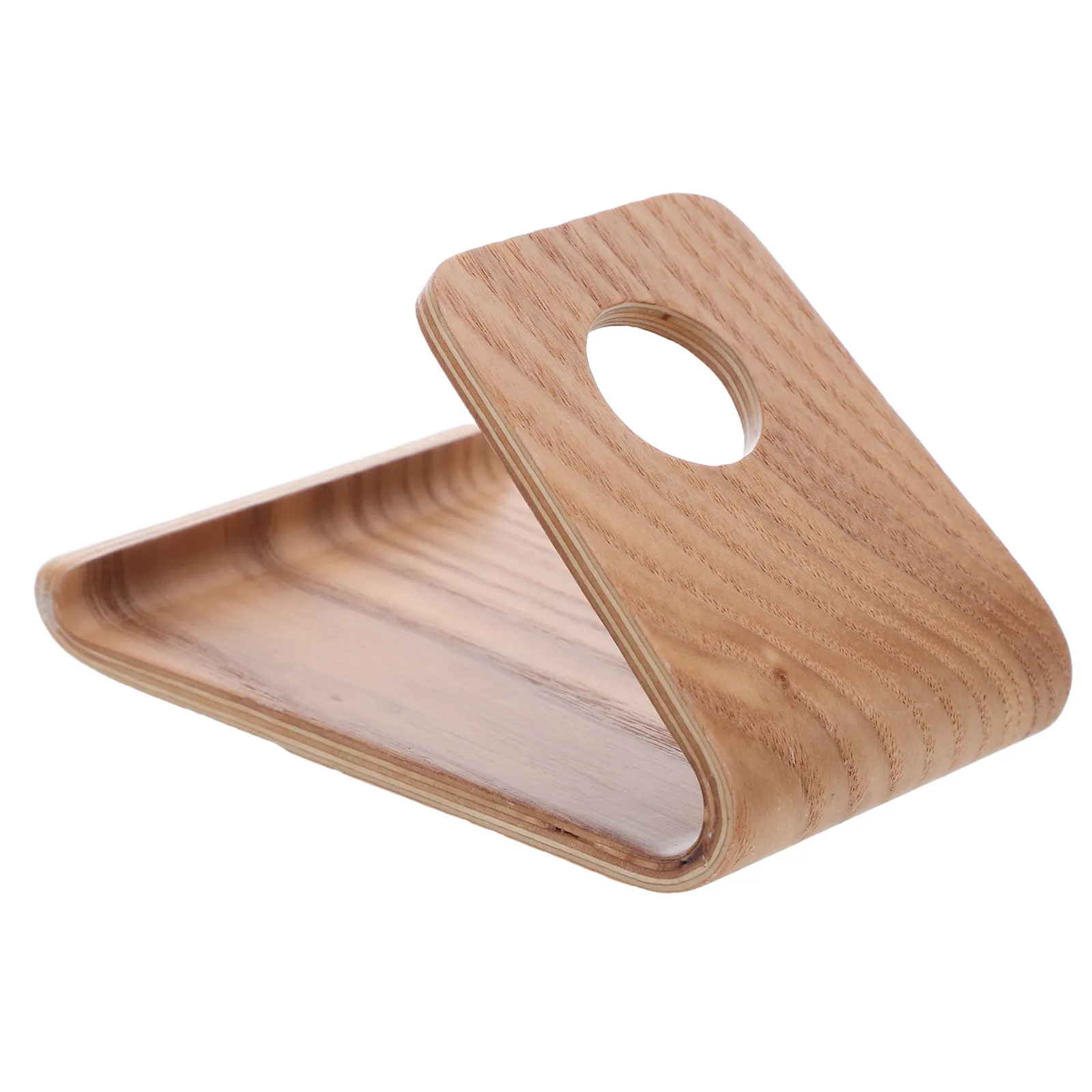 Wooden Phone Holder Stand Crafted from Natural Wood Minimalist Design Stable Adjustable Angles for Desk Kitchen Office Travel