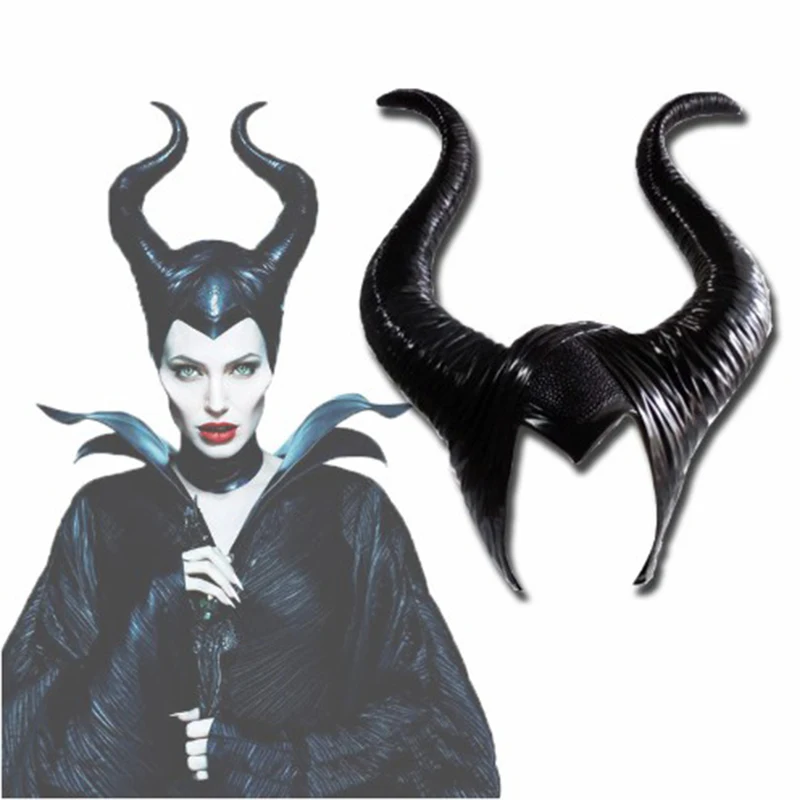 The Devil's Horn Black Bullhorn Headgear Witch Horror Headwear for Halloween Devil Bar Party cosplay Props