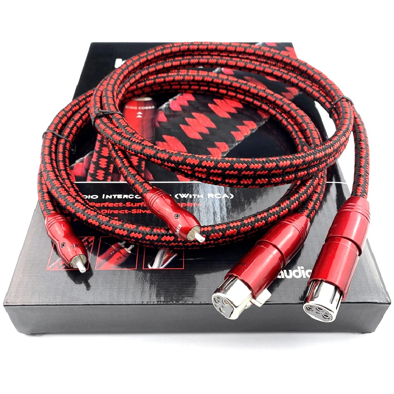 

Pair King Cobra PSC+ RCA Cable HiFi Audio XLR Balanced Line with Box