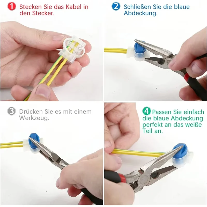 

Well-For Gardena Worx Robomow Compatible Cable Connector Set Connection Clamps No Stripping For Lawnmowers