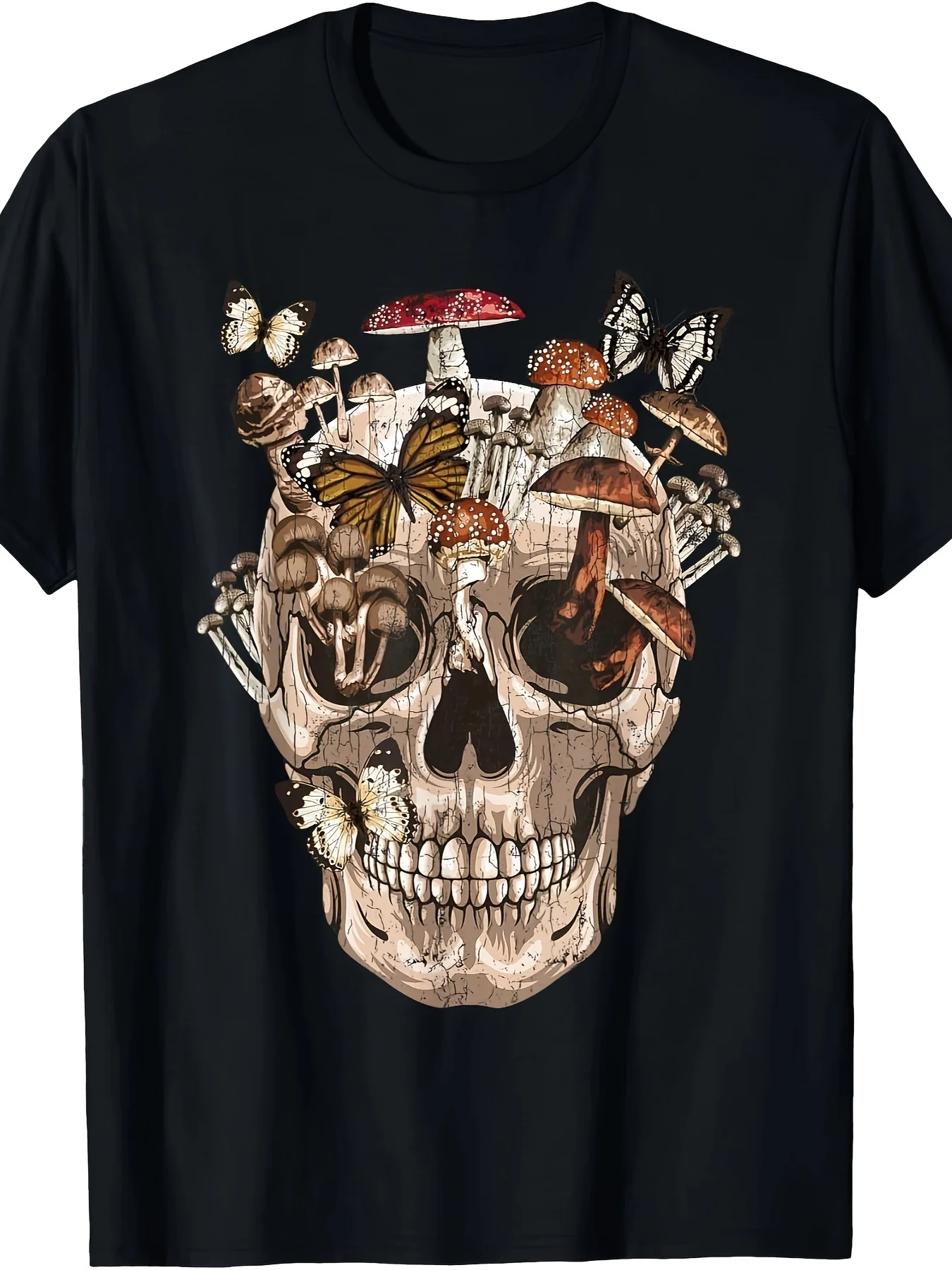 

Mushroom Graphic Printing Summer Autumn Winter Cotton Men's and Women's T-shirts Short Sleeves Luxury Outdoor Sports Brand