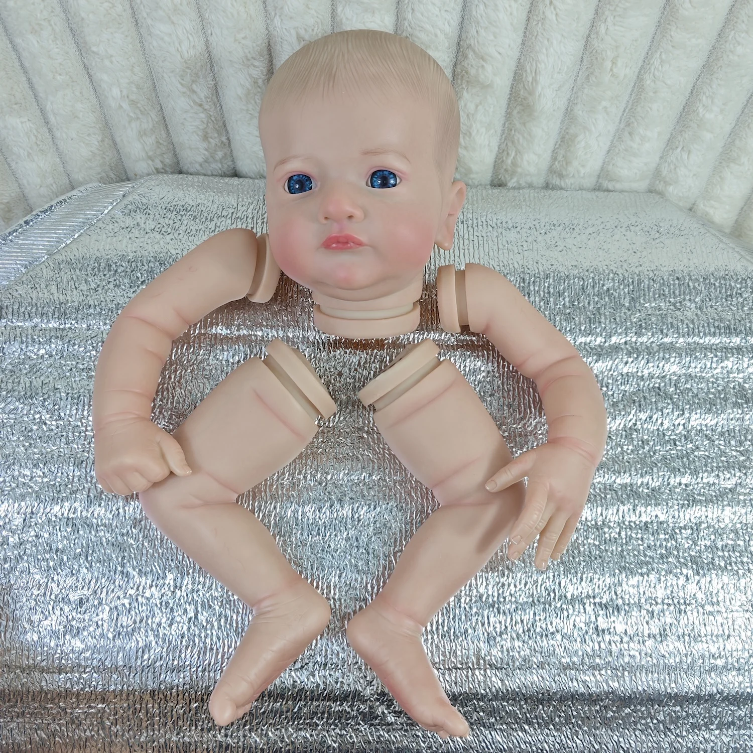 New 20 Inch Painted Reborn Doll Kit Mila 3D Skin Tone Visible Veins With Cloth Body Unfinished Unassembled DIY Doll Parts Toy